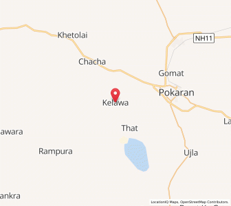 Map of Kelawa, Rajasthan