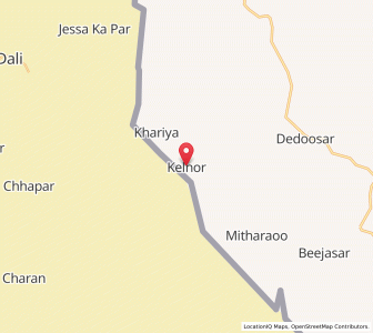 Map of Kelnor, Rajasthan