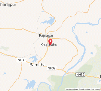 Map of Khajuraho, Madhya Pradesh