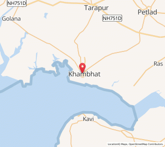 Map of Khambhat, Gujarat