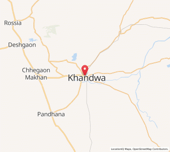 Map of Khandwa, Madhya Pradesh