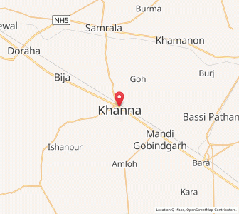 Map of Khanna, Punjab