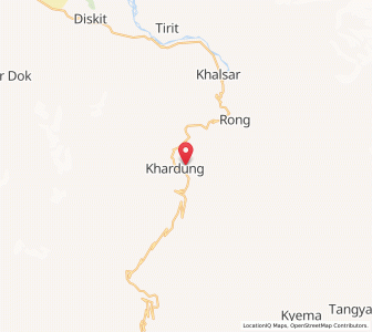 Map of Khardung, Kashmir
