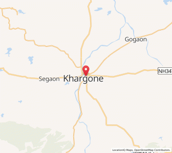 Map of Khargone, Madhya Pradesh