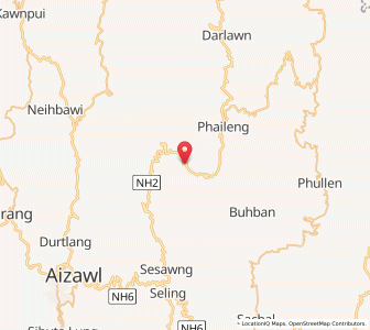 Map of Khawruhlian, Mizoram