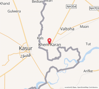 Map of Khem Karan, Punjab