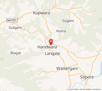 Map of Kherman-i-Nandram, Kashmir