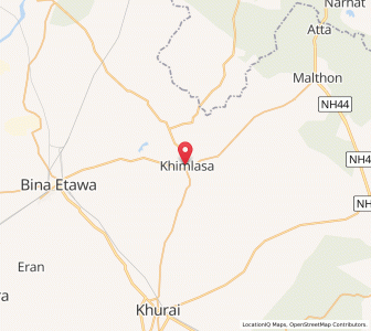 Map of Khimlasa, Madhya Pradesh