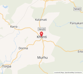 Map of Khunti, Jharkhand
