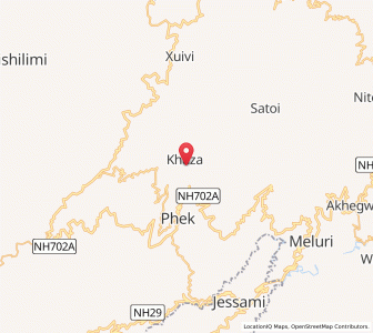 Map of Khuzami, Nagaland
