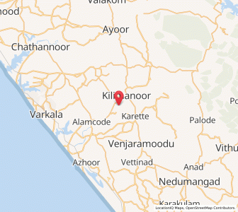 Map of Kilimanur, Kerala