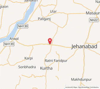 Map of Kinjar, Bihar