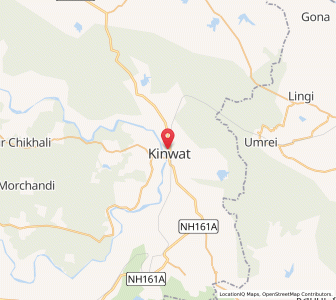 Map of Kinwat, Maharashtra