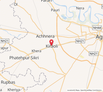 Map of Kiraoli, Uttar Pradesh