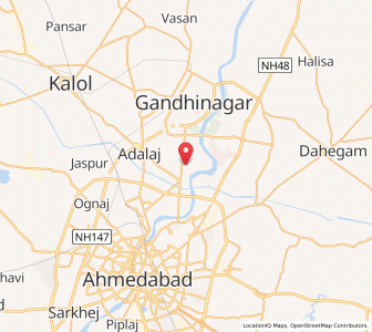 Map of Koba, Gujarat