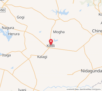 Map of Kodli, Karnataka