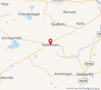 Map of Kodumuru, Andhra Pradesh