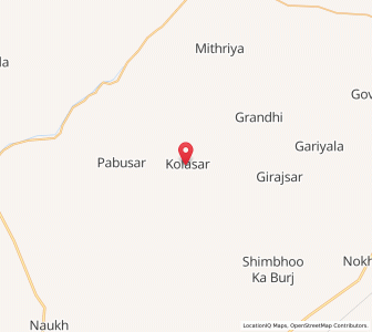 Map of Kolasar, Rajasthan