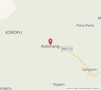 Map of Koloriang, Arunachal Pradesh