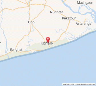 Map of Konarka, Odisha