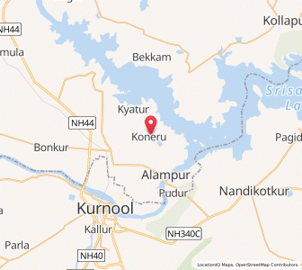 Map of Koneru, Andhra Pradesh