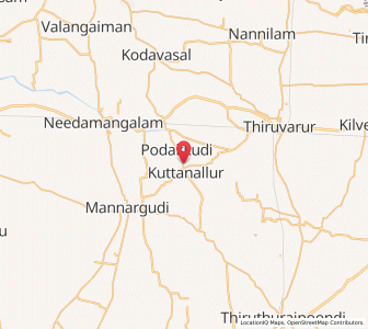 Map of Koothanallur, Tamil Nadu