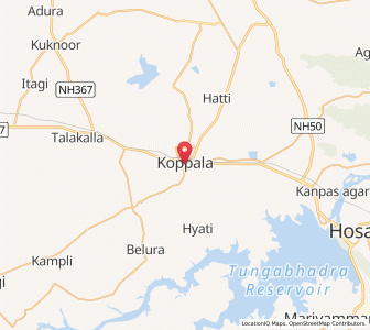 Map of Koppal, Karnataka