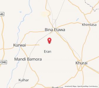 Map of Koraja, Madhya Pradesh