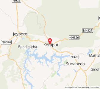 Map of Koraput, Odisha