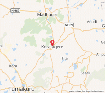 Map of Koratagere, Karnataka