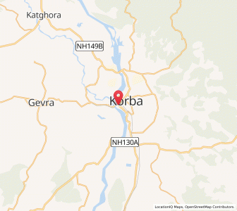 Map of Korba, Chhattisgarh