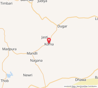 Map of Korna, Rajasthan