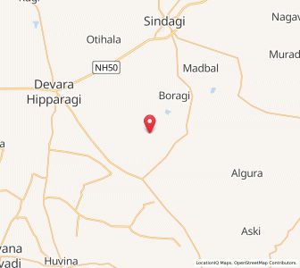 Map of Korwar, Karnataka