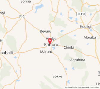 Map of Kottūru, Karnataka