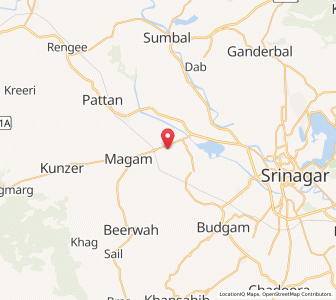 Map of Kowus, Kashmir