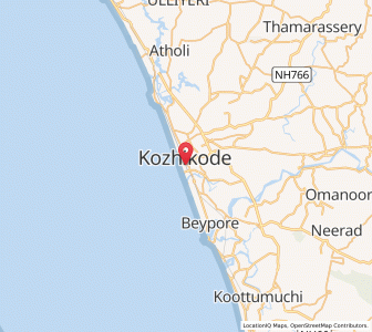 Map of Kozhikode, Kerala