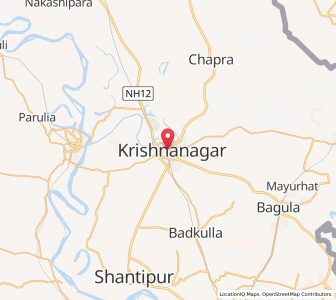 Map of Krishnanagar, West Bengal