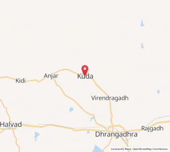 Map of Kuda, Gujarat