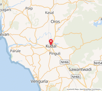 Map of Kudal, Maharashtra