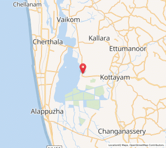 Map of Kumarakom, Kerala