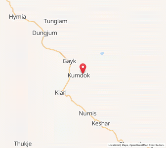 Map of Kumdok, Kashmir