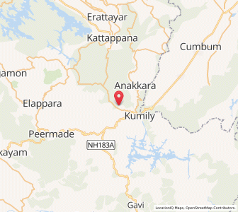 Map of Kumily, Kerala