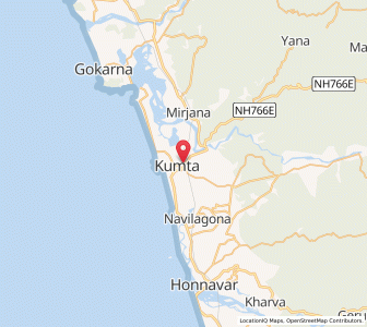 Map of Kumta, Maharashtra