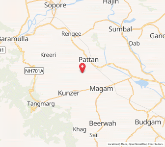 Map of Kunul, Kashmir