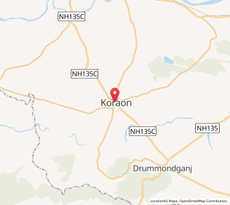 Map of Kuraon, Uttar Pradesh