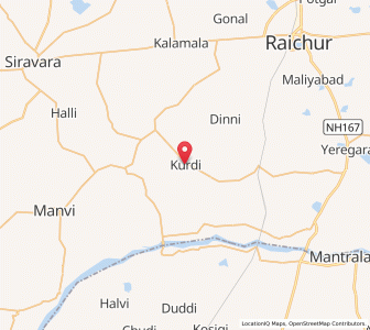 Map of Kurdi, Karnataka