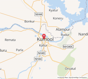 Map of Kurnool, Andhra Pradesh