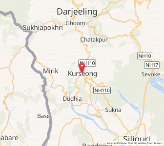 Map of Kurseong, West Bengal