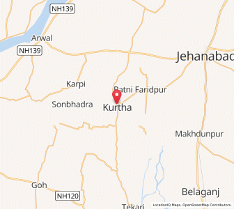 Map of Kurtha, Bihar