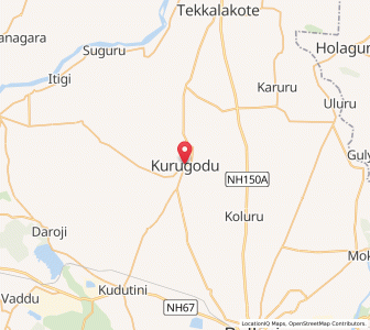 Map of Kurugodu, Karnataka